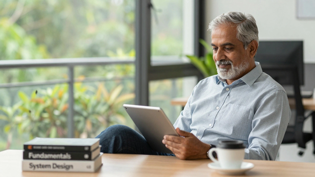 Senior developer enjoying work-life balance while focusing on skill development.